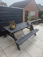 Stevige picknicktafel., Ophalen, Gebruikt, Inklapbaar, Rechthoekig