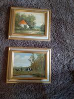 Vintage Schilderijen - 31x26 cm, Antiek en Kunst, Ophalen of Verzenden