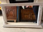 Rechthoekige spiegel met witte lijst, Gebruikt, Ophalen of Verzenden, 100 tot 125 cm, Minder dan 100 cm