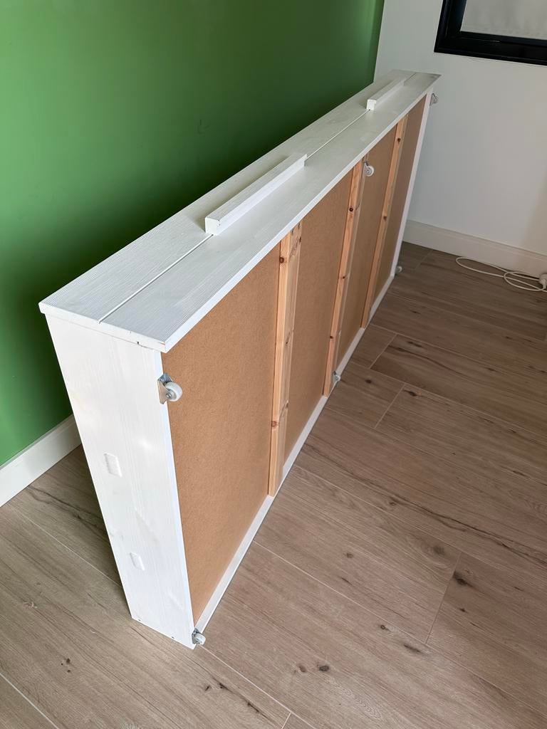 Woood robin bedlade op wieltjes, Gebruikt, 90 cm, Eenpersoons, Wit