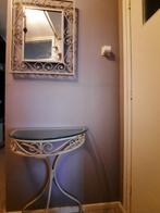 Brocante set spiegel en bijzettafel, Ophalen, Zo goed als nieuw, Minder dan 100 cm, Rechthoekig