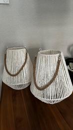 Windlichten 2x wit, 25 tot 50 cm, Wit, Ophalen of Verzenden, Zo goed als nieuw