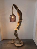 Landelijke staande vloerlamp van drijfhout, Stoer sober robuust landelijk drijfhout, Nieuw, Ophalen of Verzenden, 150 tot 200 cm