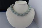 AQUAMARIJN (20mm) ketting, Sieraden, Tassen en Uiterlijk, Antieke sieraden, Ophalen of Verzenden, Zilver, Ketting, Met edelsteen