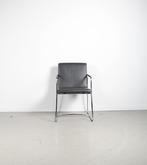 4x Leolux Spring (Eetkamer) Stoel Grijs/Groen Leer – Chroom, Niet ingevuld, Niet ingevuld, Ophalen of Verzenden, Zo goed als nieuw