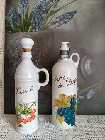 Franse porseleinen flessen fruitdecor, 15 euro p.st. beschikbaar voor biedingen