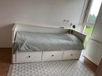 IKEA Hemnes uitschuifbaar bed met 3 lades, Ophalen, Wit, Tweepersoons, 80 cm