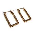 25mm x 16mm Oorringen Dames Goudkleurige RVS Bamboe-Design, Overige materialen, Hangers, Birgitta-Gracht 33, 6465 EL Kerkrade, Nederland