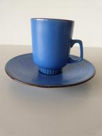 Vintage kop en schotel ’t Vuur - blauw, Ophalen of Verzenden