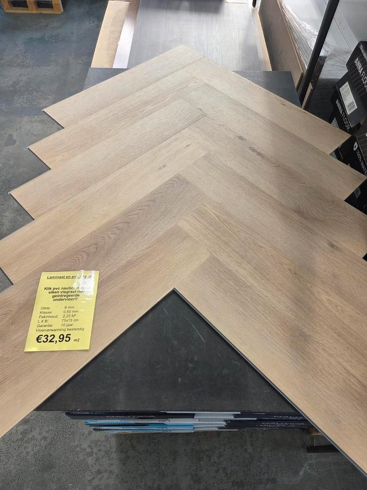 klik visgraat pvc naturel eiken nautica, klik Assen, Smilde, Huis en Inrichting, Stoffering | Vloerbedekking, Nieuw, Overige typen