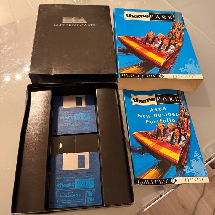 Theme Park - Commodore Amiga spel in doos met handleiding, Computers en Software, Vintage Computers, Ophalen of Verzenden
