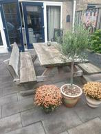 Degelijke Picknicktafel - Zwaar Hout, Tuin en Terras, Picknicktafels, Ophalen of Verzenden, Gebruikt, Rechthoekig, Hout