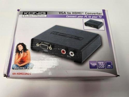 König HDMI naar VGA converter met audio KN-HDMICON21, Audio, Tv en Foto, Converters, Nieuw, Ophalen of Verzenden