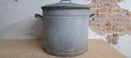Grote zinken pot / emmer met deksel - 42x37 cm, Ophalen of Verzenden, Gebruikt, Metaal, Minder dan 50 cm