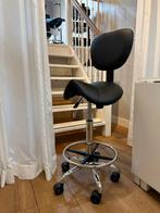 Ergonomische Zadelkruk met Rugleuning zwart, Huis en Inrichting, Bureaustoelen, Zwart, Nieuw, Ophalen of Verzenden, Bureaukruk