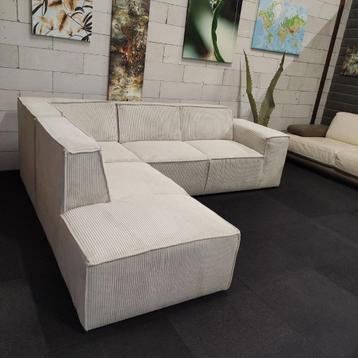 *Showroommodel | Hoekbank | Ribstof | 260x215 | Bank | Sofa beschikbaar voor biedingen