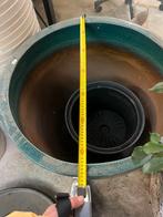 Hele grote mooi blauw geglazuurde pot, Ophalen, Nieuw, Rond, Steen