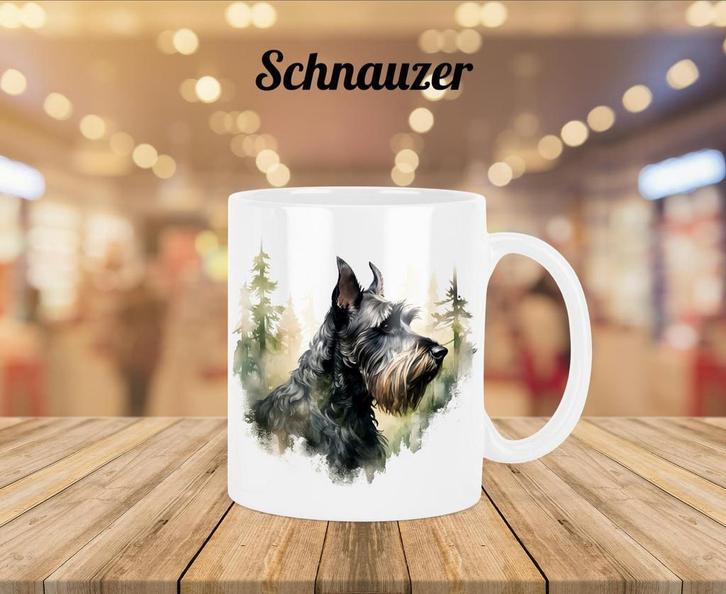 Schnauzer profiel mok, Dieren en Toebehoren, Honden-accessoires, Nieuw, Ophalen of Verzenden