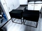 2x Ikea Vikhammer nachtkastje - zwart, Huis en Inrichting, Ophalen, Gebruikt, 45 tot 65 cm, Minder dan 55 cm