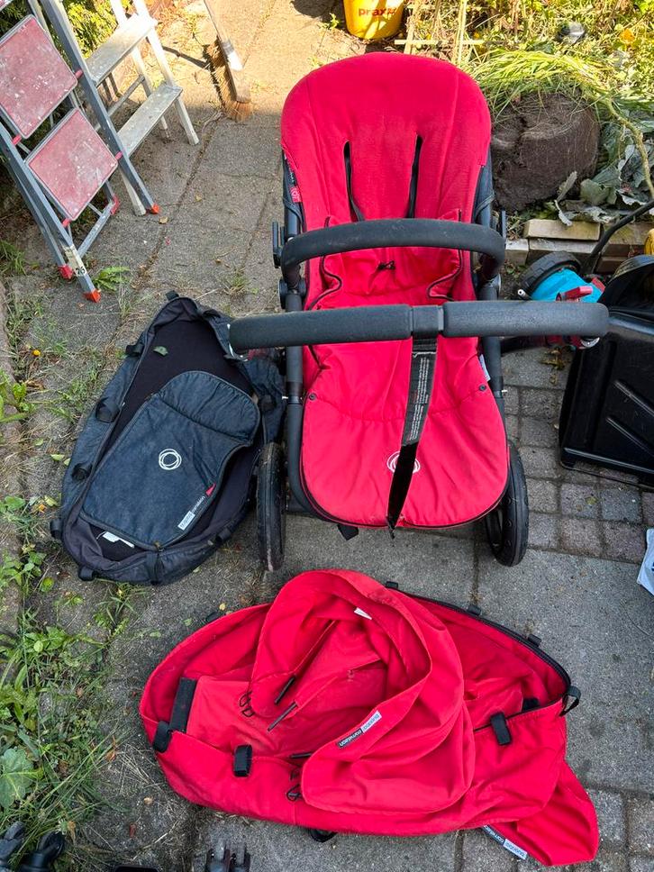 Bugaboo Cameleon 3 Denim/Rood Compleet, Kinderen en Baby's, Kinderwagens en Combinaties, Gebruikt, Combiwagen, Bugaboo, Met reiswieg