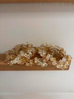 Kaarsenringen Set Amber/Goud - Stompkaars Decoratie, Overige materialen, Beige, Ophalen of Verzenden, Zo goed als nieuw