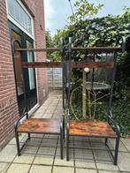Stijlvolle Staande Kapstok met Bankje, Gebruikt, Ophalen of Verzenden, Metaal, Staande kapstok