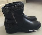 Enkellaarsjes motorlaarsjes zwart met siergespen maat 37, Zwart, Lage of Enkellaarzen, Ophalen of Verzenden, Zo goed als nieuw