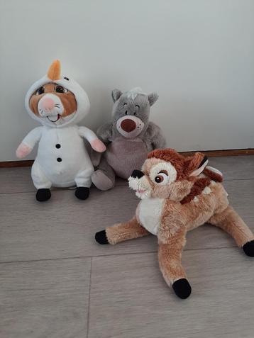 3 x knuffel : Bambi,  Balou en AH Hamster Sneeuwpop