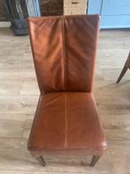 6 leren eetkamerstoelen., Huis en Inrichting, Stoelen, Ophalen of Verzenden, Zo goed als nieuw, Bruin, Leer