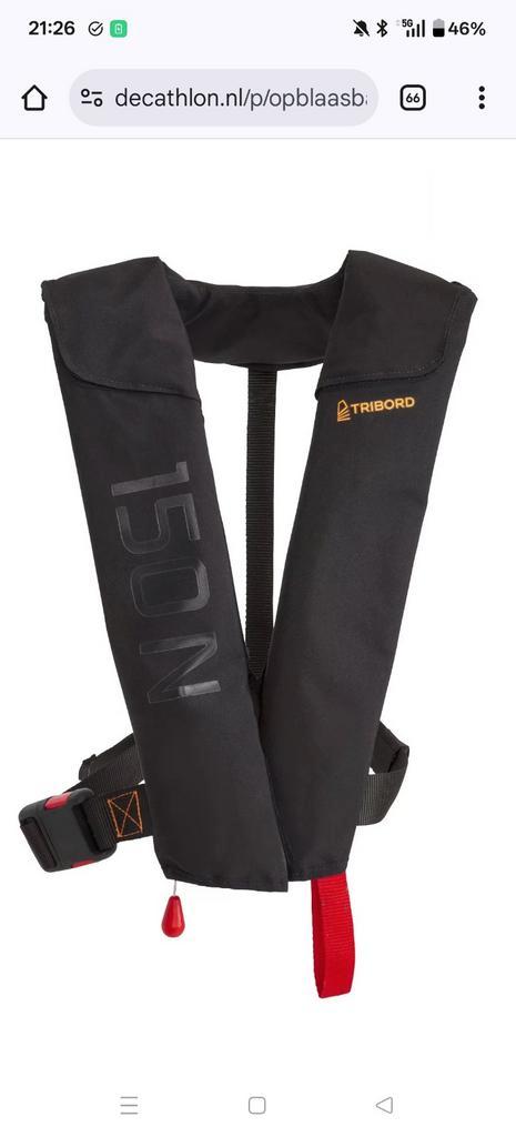 4x Tribord 150N Zelf Opblaasbaar Reddingsvest, Watersport en Boten, Accessoires en Onderhoud, Nieuw, Overige typen, Ophalen of Verzenden