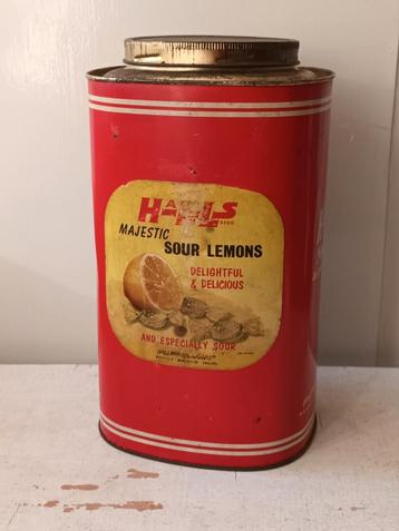 Vintage Halls Snoep Blik - Majestic Sour Lemons beschikbaar voor biedingen