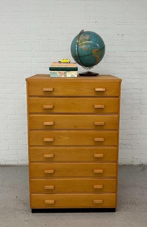 Vintage Schoolkast Papierkast Ladekast, Huis en Inrichting, Kasten | Ladekasten, Gebruikt, Minder dan 100 cm, 50 tot 100 cm, 25 tot 50 cm