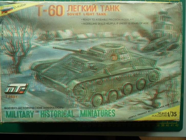 Zvezda 3501, T60 Soviet light tank 1/35, Hobby en Vrije tijd, Modelbouw | Auto's en Voertuigen, Nieuw, Tank, 1:32 tot 1:50, Overige merken