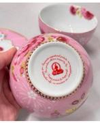 Pip Studio Pink "Ribbon Rose" 2 kom 2 schaal + schotel bord, Nieuw, Ophalen of Verzenden, Kom(men), H