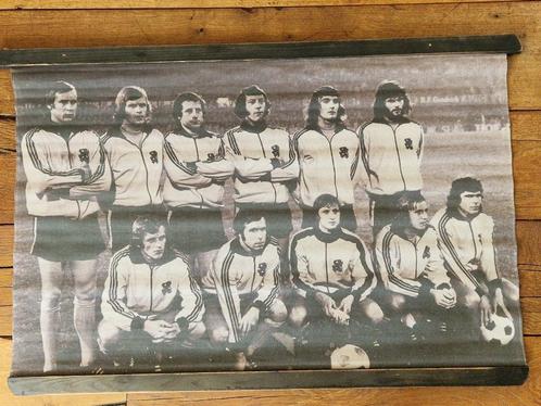 Fotokaart op linnen, Nederlands elftal 1974, Verzamelen, Sportartikelen en Voetbal, Gebruikt, Poster, Plaatje of Sticker, Ophalen of Verzenden