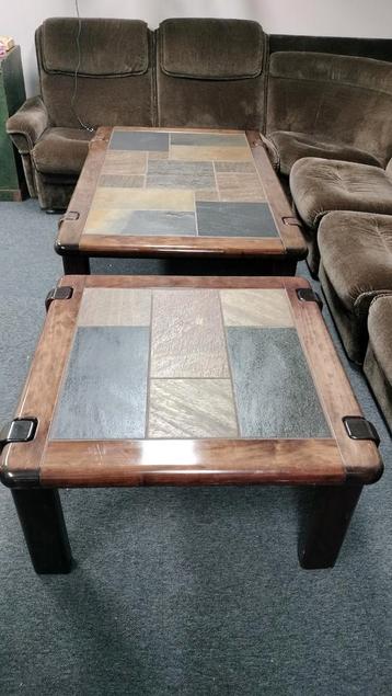 Vintage palissander teak salontafels Dyrlund set van 2 steen beschikbaar voor biedingen