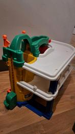 Autogarage met lift (fisher-price), Kinderen en Baby's, Speelgoed | Racebanen, Ophalen, Gebruikt, Handmatig, Overige merken