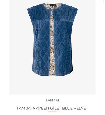 I am Jai gilet. Velours blauw paisley motief. Nieuw beschikbaar voor biedingen