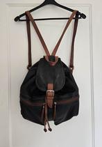 Zwart leren rugzak met bruine accenten, Ophalen, Gebruikt, 25 tot 40 cm