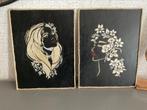Nieuw! 2 handgeschilde schilderijen. Samen NU 15€, Ophalen of Verzenden, Zo goed als nieuw, Minder dan 50 cm, Schilderij