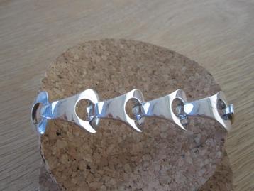Zware zilveren schakelarmband, Niels Erik From, Denmark.  beschikbaar voor biedingen