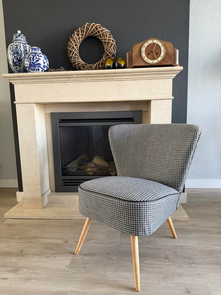 Cocktail stoel, Ophalen, Zwart, Zo goed als nieuw, Jaren 50