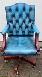 Springvale Chesterfield klassieke bureaustoel (verstelbaar), Huis en Inrichting, Ophalen, Gebruikt, Blauw, Bureaustoel
