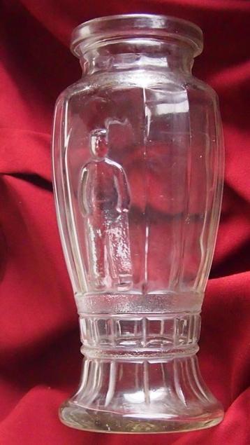 RARE antiek glas weck Fles holland BOER op KLOMPEN decor