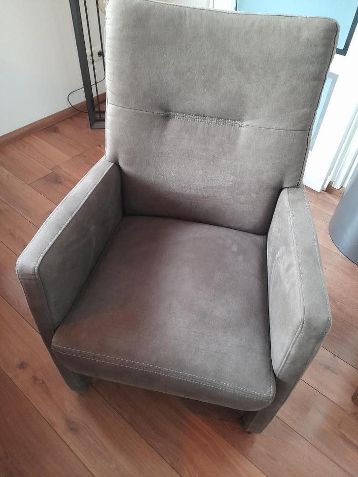 4 LUXE EETKAMERSTOELEN Z.G.A.N, Huis en Inrichting, Stoelen, Zo goed als nieuw, Vier, Stof, Grijs, Ophalen