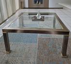 Salontafel met glasplaat van Houweling Interieur T.E.A.B., Ophalen, 50 tot 100 cm, Vierkant, Zo goed als nieuw
