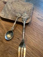 Verzilverd lepeltje vorkje Volendam, Ophalen of Verzenden