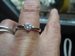 mooie stevige echt zilveren ring met 1 steen nieuwstaat 18,2, Sieraden, Tassen en Uiterlijk, Ringen, Met kristal, 18 tot 19, Ophalen of Verzenden