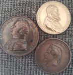 3 Historische Penningen - Napoleon, Berry, Michelangelo, Ophalen of Verzenden, Brons, Buitenland