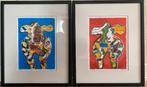 BONTE KOE 2 x Zeefdruk van Peter Diem gesigneerd & genummerd, Antiek en Kunst, Kunst | Litho's en Zeefdrukken, Ophalen of Verzenden